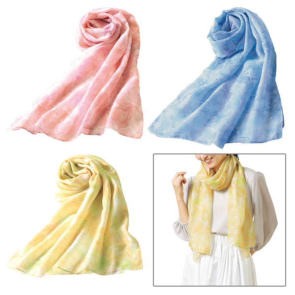 アラフル UVケア花柄ストール