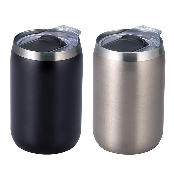 スライド式蓋付き真空二重構造ステンレスタンブラー