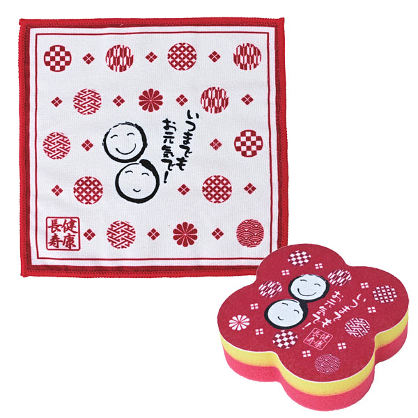 健康長寿ダイカットスポンジ&クロスセット 健康長寿ダイカットスポンジ&クロスセット