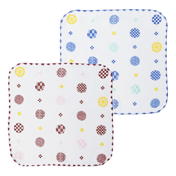 「ほんの気持ち」丸小紋ガーゼタオルハンカチ 「ほんの気持ち」丸小紋ガーゼタオルハンカチ