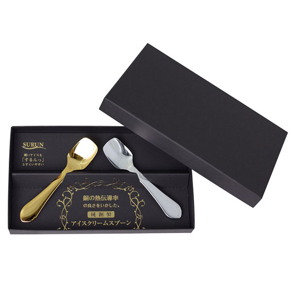 SURUN 純銅アイスクリームスプーン2PCS(ゴールド&シルバー) SURUN 純銅アイスクリームスプーン2PCS(ゴールド&シルバー)